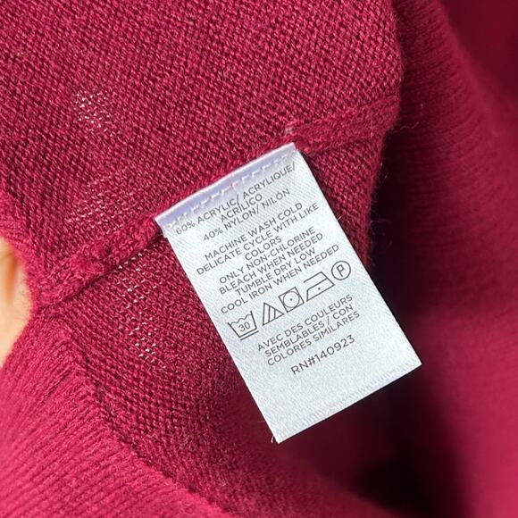 NWT LOFT Women's Burgundy V-Neck Sweater Size Small - Picture 4 of 5